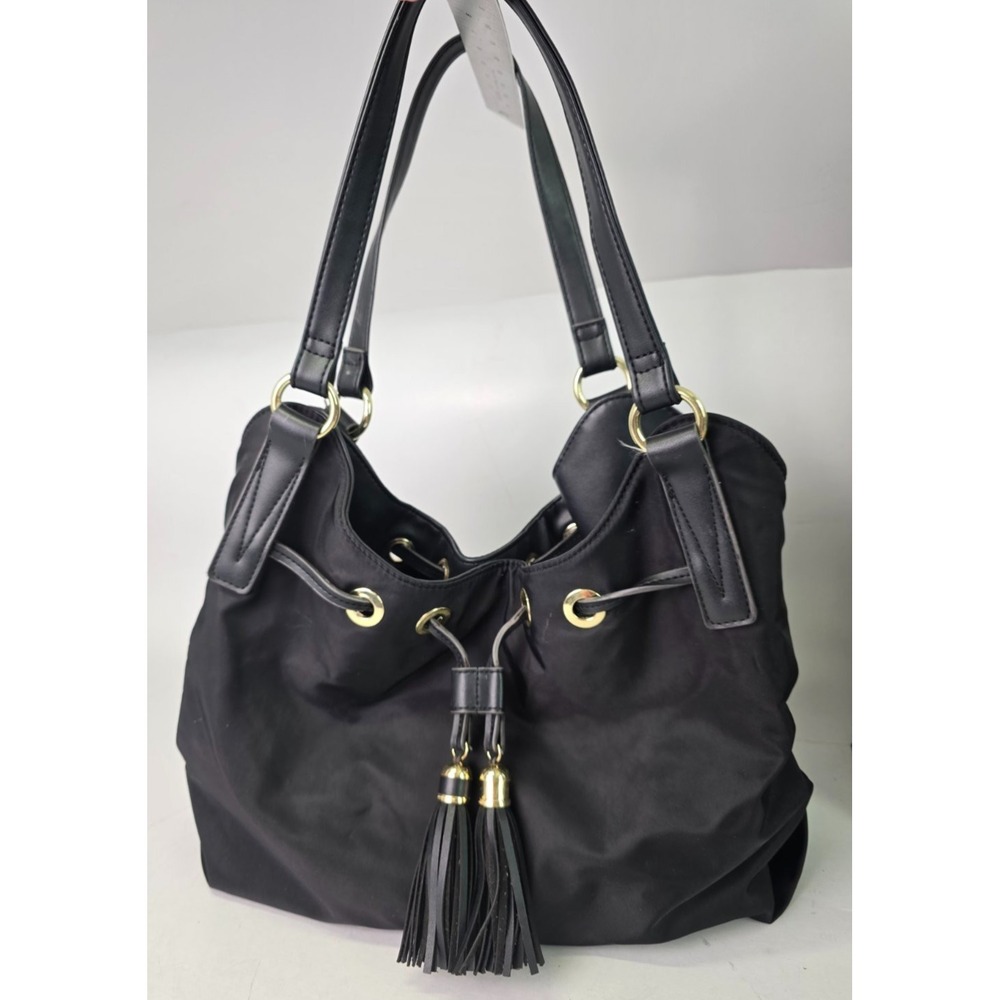 Vintage Liz Claiborne Women's Shoulder Bag‎ Black Nylon Purse Classic Work Tote